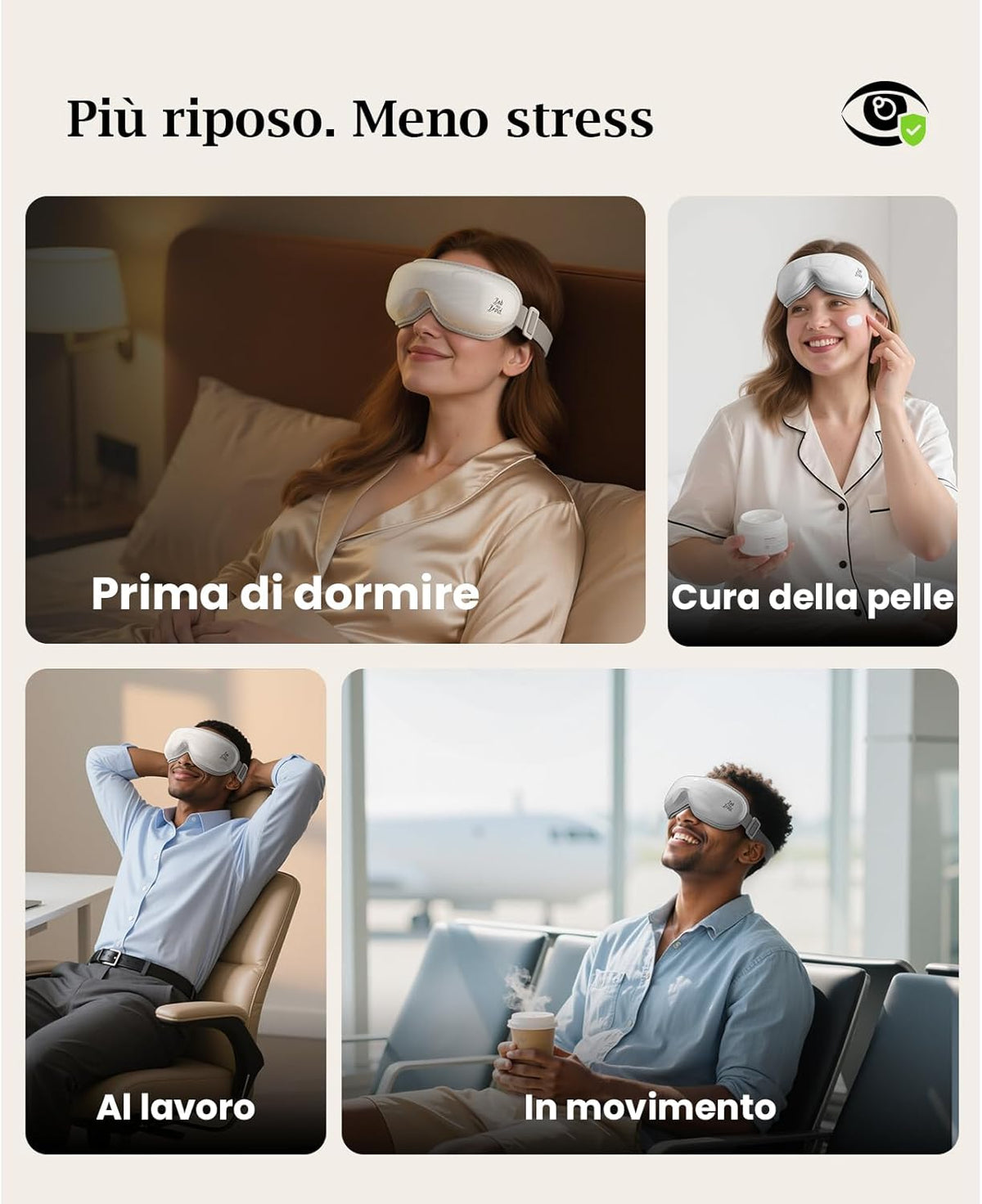 Maschera Occhi Massaggiante con Calore – Addio Stanchezza e Stress