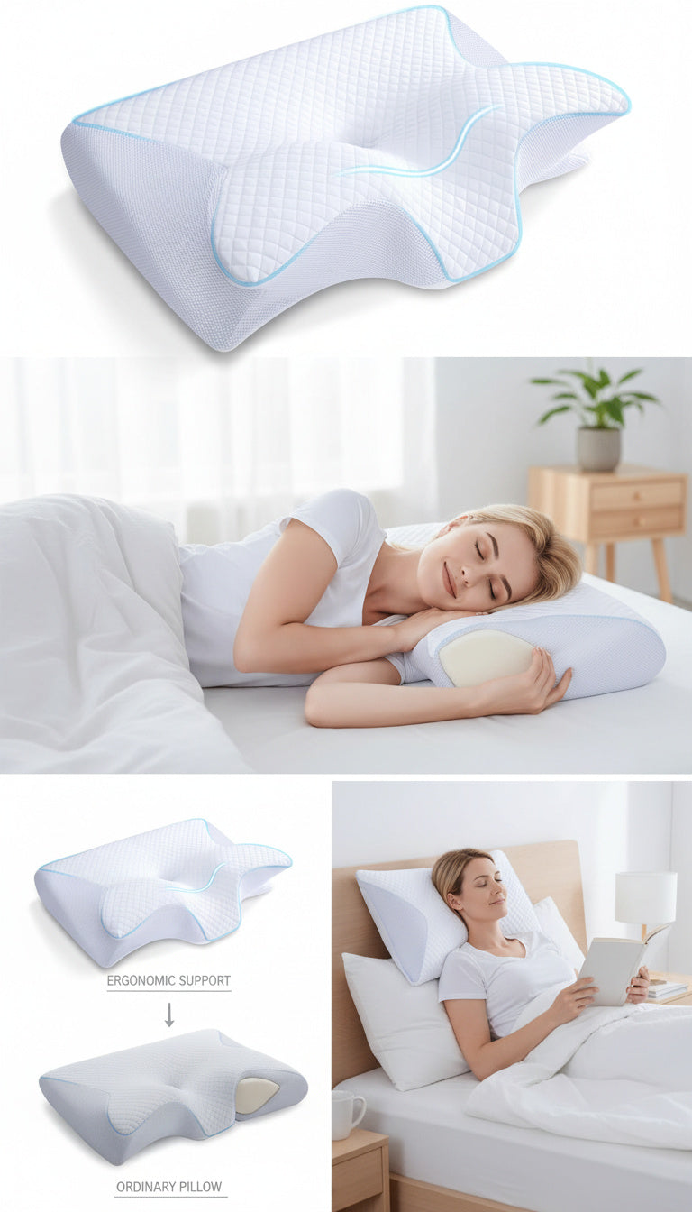 Cuscino Ergonomico Memory Foam – Sonno Profondo e Senza Dolori™  60x40x12/14cm