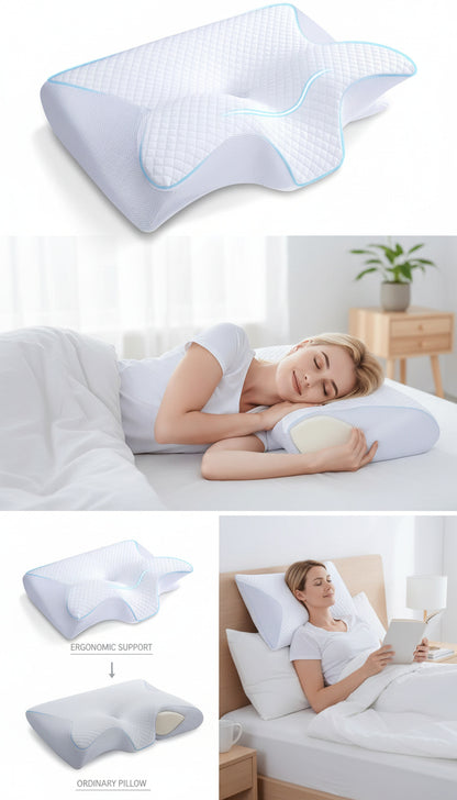 Cuscino Ergonomico Memory Foam – Sonno Profondo e Senza Dolori™  60x40x12/14cm