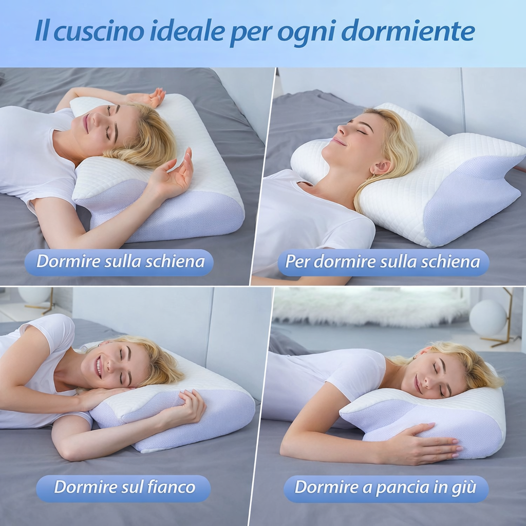 Cuscino Ergonomico Memory Foam – Sonno Profondo e Senza Dolori™  60x40x12/14cm